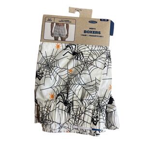 Old Navy Mens XXL Halloween Boxers Spider Web Print White Orange Black  Cotton‎